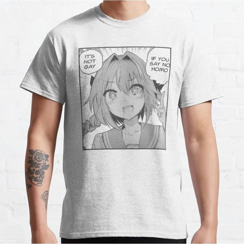 Fate Grand Order Astolfo Best Trap Anime kawaii video game Short-sleeve crewneck T-shirt for men large size Adult Tops S-6xl