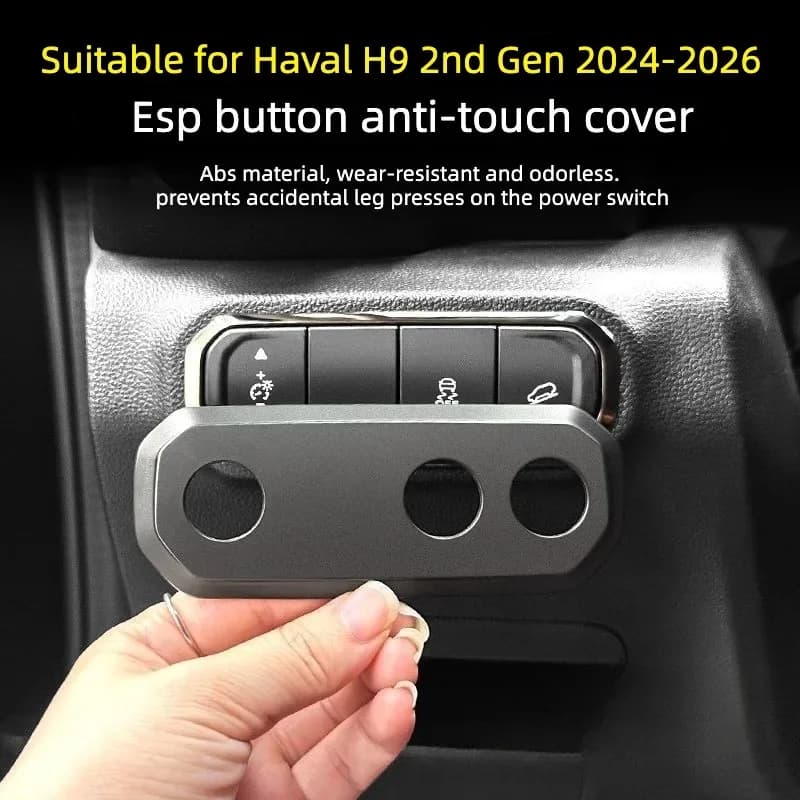 For Haval H9 2nd Gen 2024‑2026 Headlight Switch ESP Button Anti‑Mis‑Touch Cover Decor Trim Interior Mod Accessories