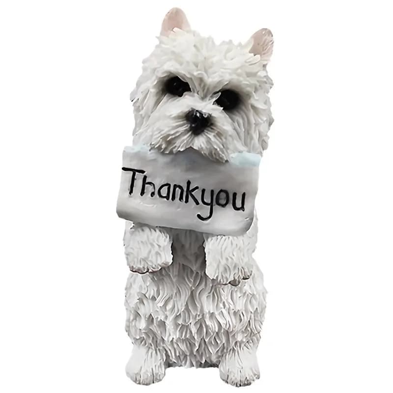 Model play cute mini west highland standing car ornament simulation dog model figure creative gift