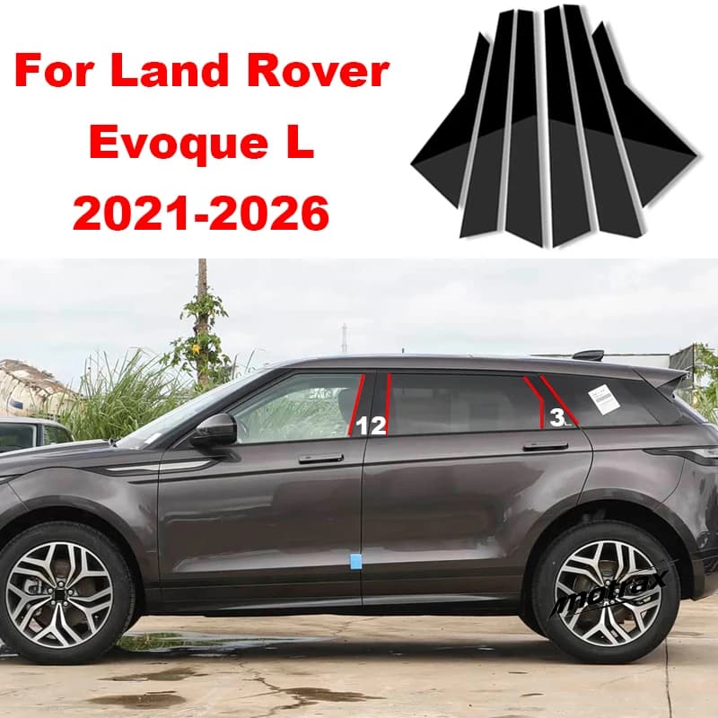 Car Window Decorative Cover Center Post Film Pillar B C Pillar Bright Sticker for Land Rover Evoque L 2021-2026 Accessories
