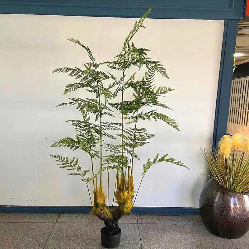 Artificial Fern Potted Plant, Monkey Head Fern, Horsetail Fern Ornament