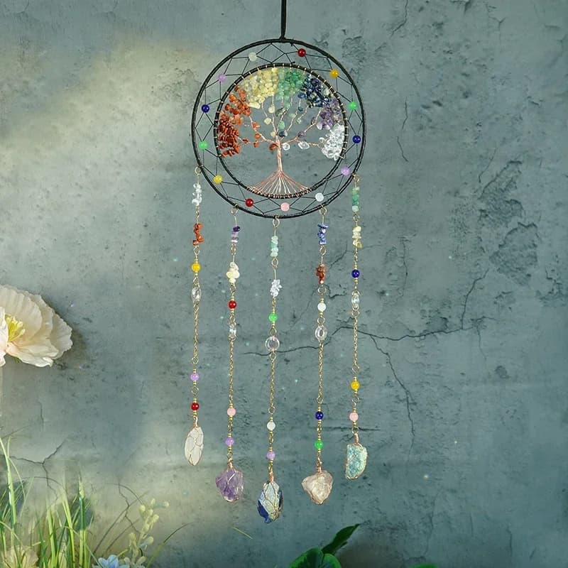 Crystal Stone Suncatcher For Garden Hanging Wind Chimes Living Room Bedroom Wall Pendants Creative Birthday Party Decorations