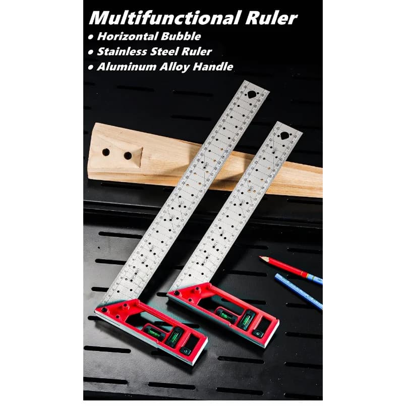 Right Angle Ruler 45/90 Degree Positioning Hole Angle Ruler Industrial Grade Positioning Marking Angle Ruler Woodworking Tool