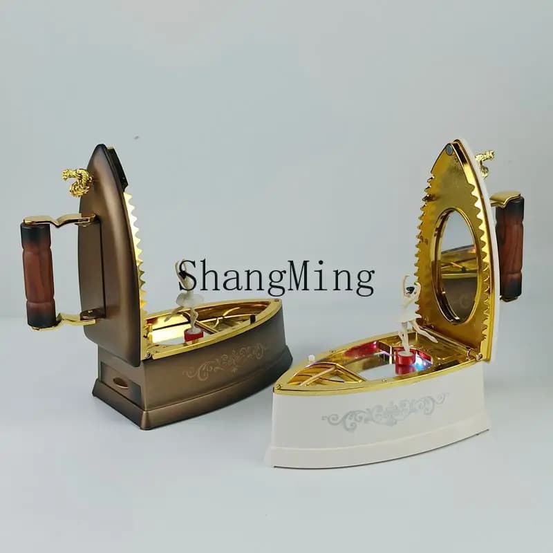 DSA Electric Iron Styling Jewelry Creative Ornament Dancing Girl Rotating Clockwork Music Box Gift