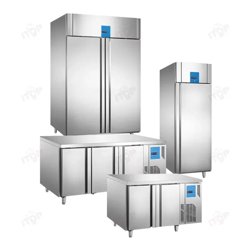 Commercial Standing Stainless Steel Freezer Double-door Air-cooled Refrigerator Upright Freezers