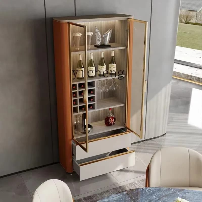 GZ-26   light luxury wine cabinet modern living room home wall display cabinet solid wood locker