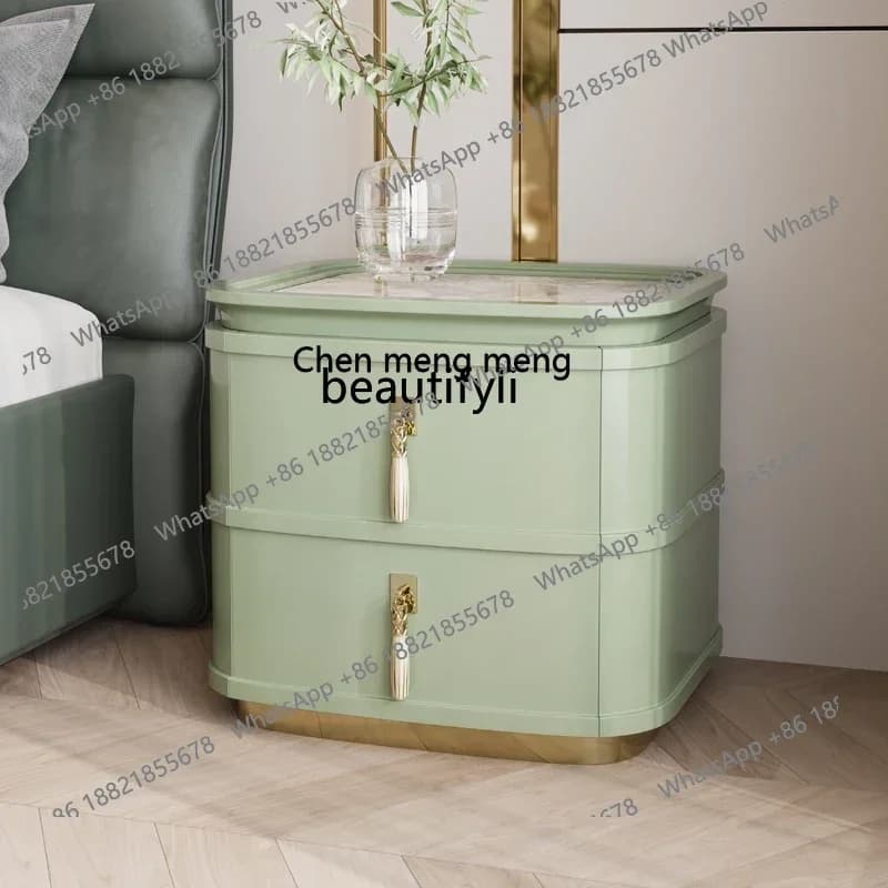 Italian light luxury light luxury bedside cabinet simple post-modern bedroom storage cabinet baking paint