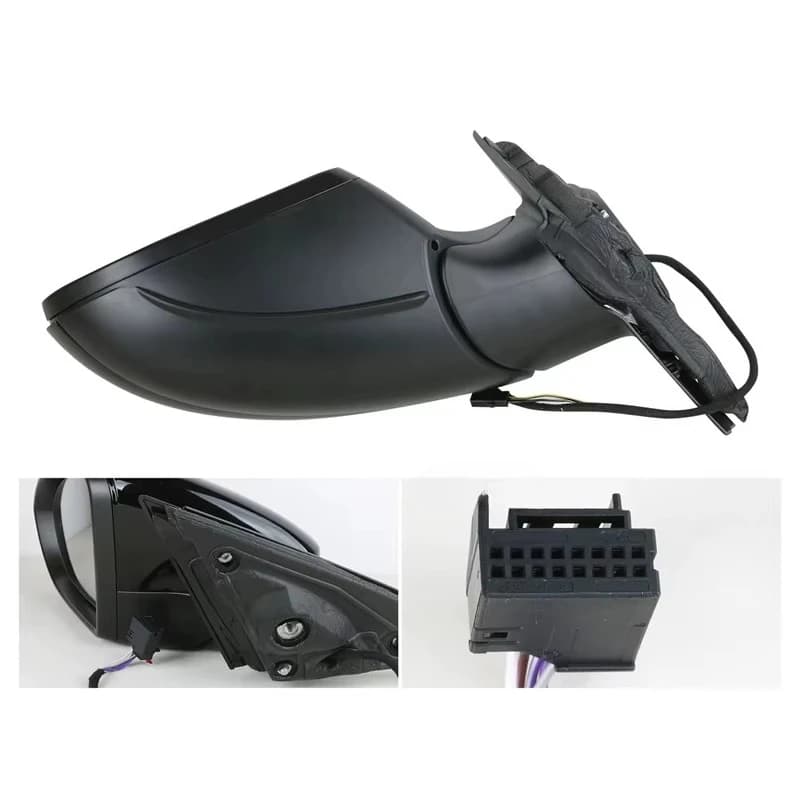 Car Rear Mirror Assembly Heated Blind Spot Warning 5+2 Pins USA Version For VW Jetta MK7 2019 2020 2021 2022 2023 2024 2025