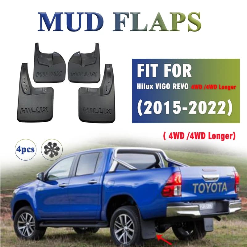 2015 2016 2017 2018 2019 2022  FOR Toyota Hilux VIGO vero 4WD Mud Flap Guards Splash Mudflaps Fender Mudguard Car Accessories
