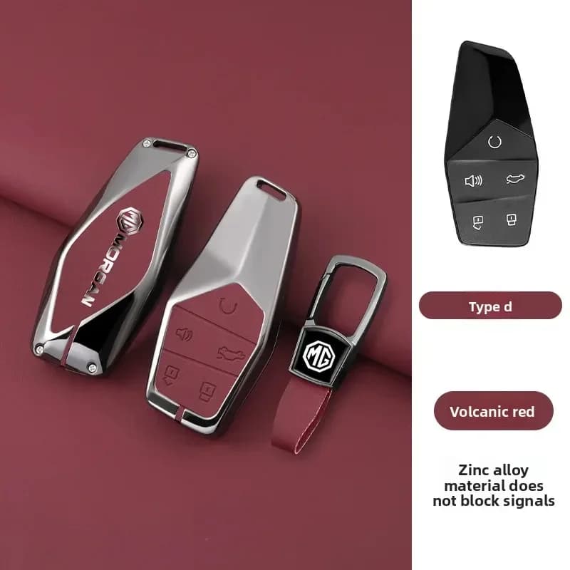 Leather Car Key Case Cover Remote Holder Shell For Morris Garages MG ONE 2022 2023 2024 Protector Cover Car Keychain Accessories