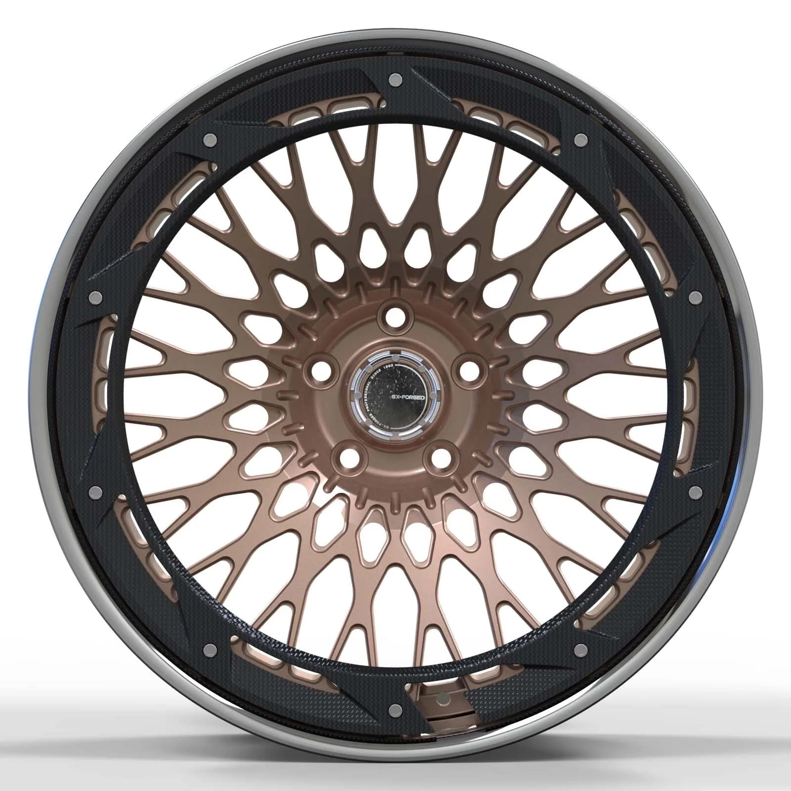 Real Carbon Fiber Accents 1 Piece Forged Wheels Mesh Design Passenger Car Wheel Rims&Tyres for Audi with Machined Lip