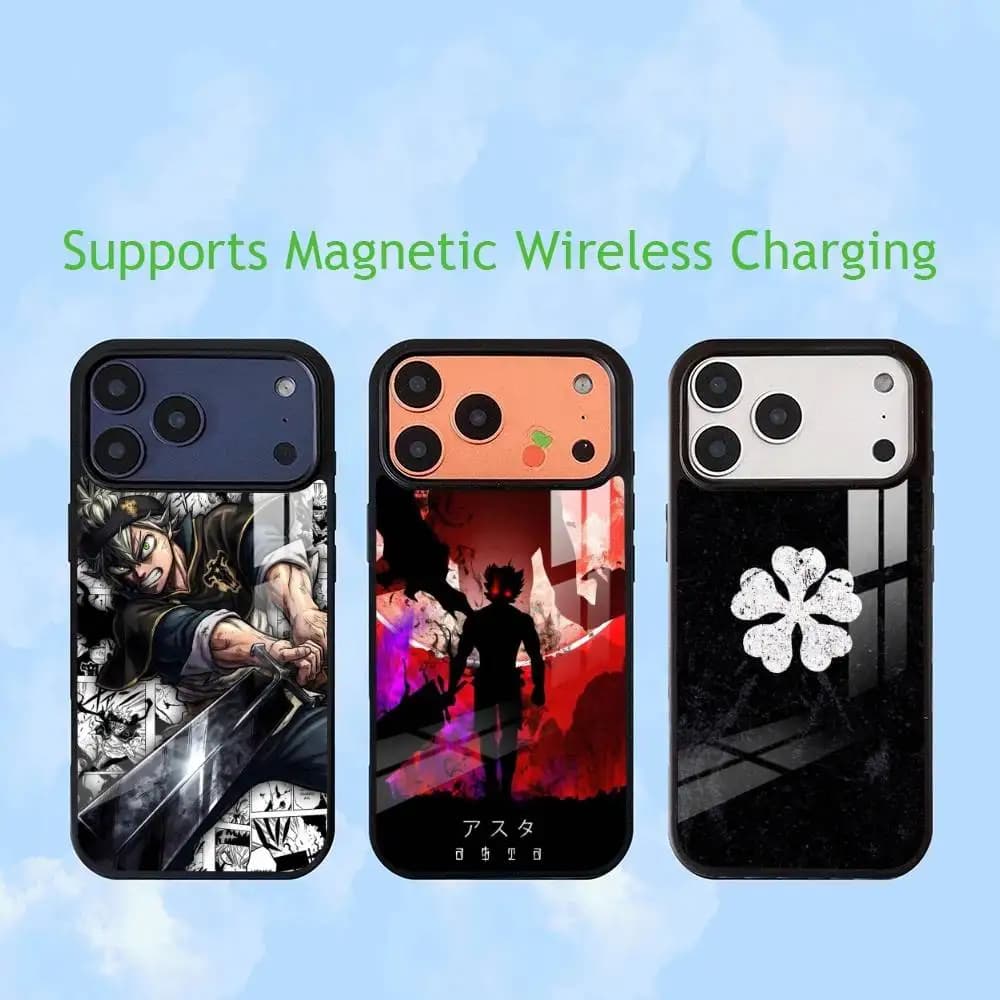Popular Anime  Black Clover  Phone Case For iPhone17,16,15,14,13,12,11 Plus,Pro Supports Magnetic Wireless Charging