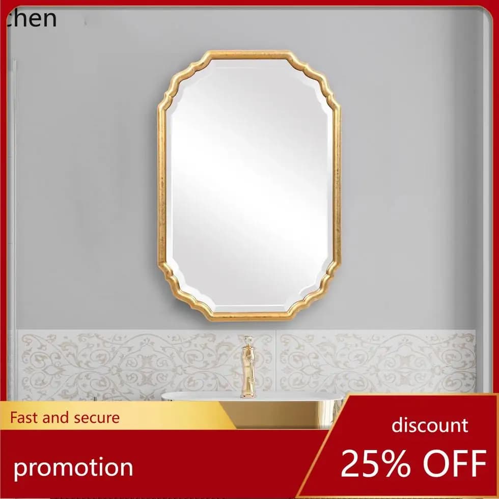 YFY  decorative mirror - solid wood nordic style - perfect for entryway, dining room, background wall, or desktop vanity