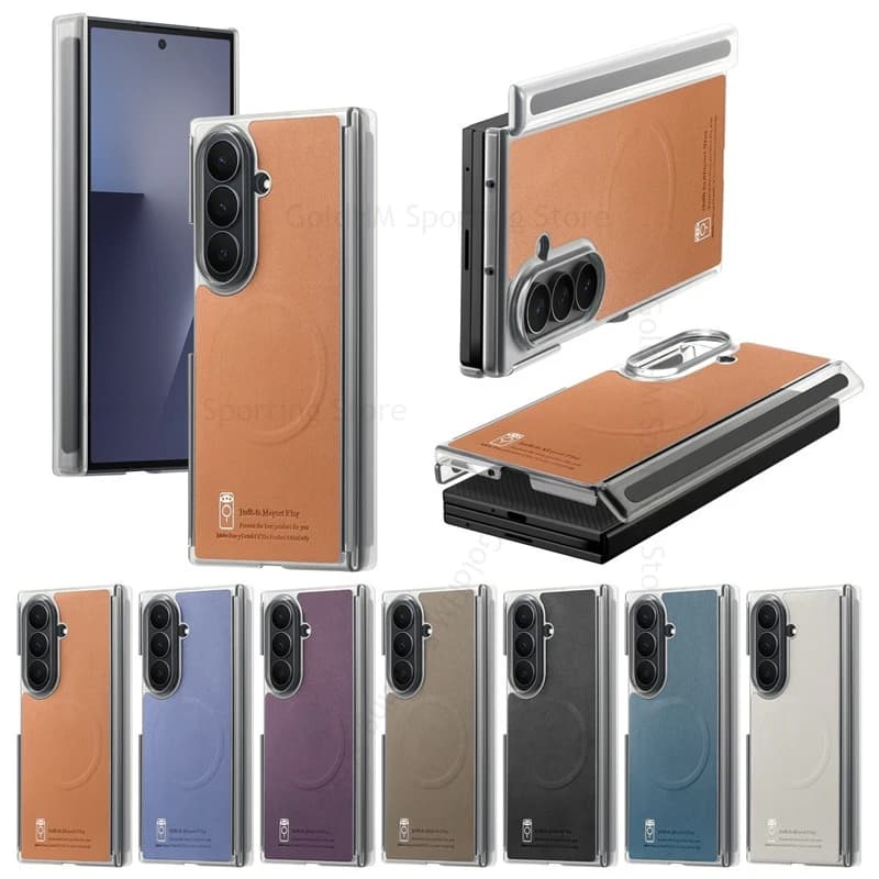 Magnetic Hinged Phone Case For Samsung Z TriFold 5G For Magsafe Hinge Cover For Galaxy Z TriFold 7 6 5 4 Wireless Charger Cover