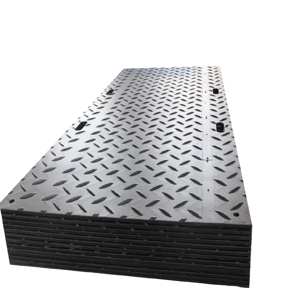 Heavy Duty 4x8 Plastic Uhmwpe Hdpe Temporary Construct Excavator Road Mats Swamp Ground Floor Mat