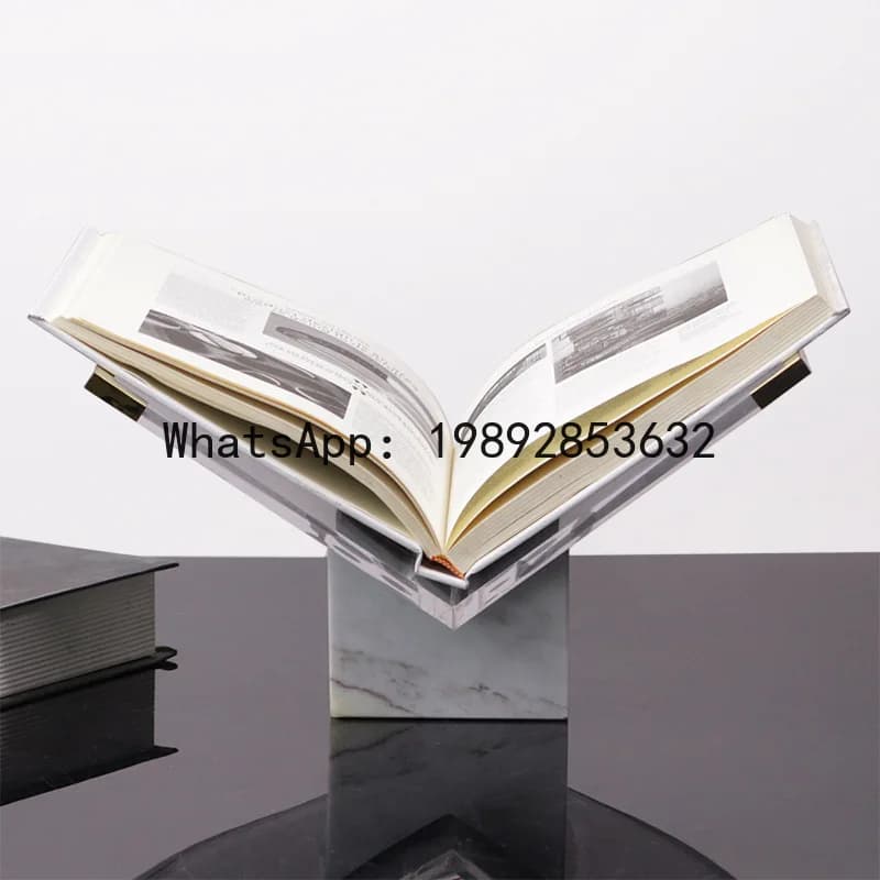 ZF Simple Modern Geometric Creative Marble Bookshelf Storage Ornament Study Room Bookcase Decorative Soft Furnishing