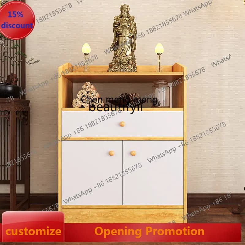 S7486 ss zqBuddha Niche Home Buddha Shrine Simple New Chinese Style Clothes Closet Cabinet Altar Altar Worship Table