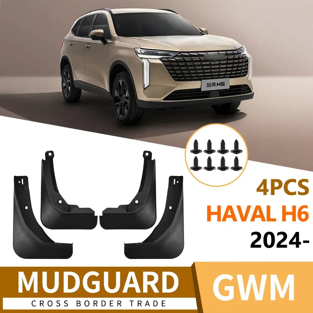 For Haval H6 4rd Gen 2024 2025 DHT-PHEV Car Mud Flaps No Drill Mudguards Front Rear Fender Guards Splash Protector Case