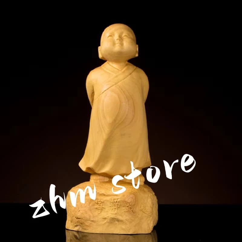 8cm/10cm Little Monk,Exquisite Carving,Quality Boxwood Material,Best Gifts for Pocket Handle Pieces Tea Pet Putting Decorations