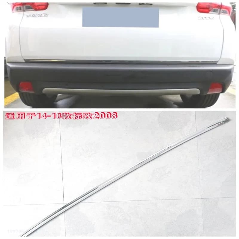 For Peugeot 2008 2014-2015 2016 2017 2018 Rear Boot Door Trunk Cover Trim Tailgate Garnish Molding Strip Car Accessories