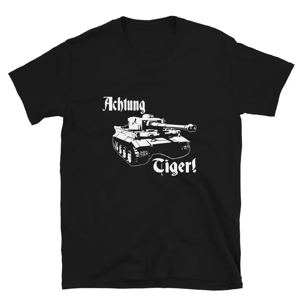 Achtung Tiger ! Panzer Men's 100% Cotton Casual T-shirts Loose Top Size S-3XL