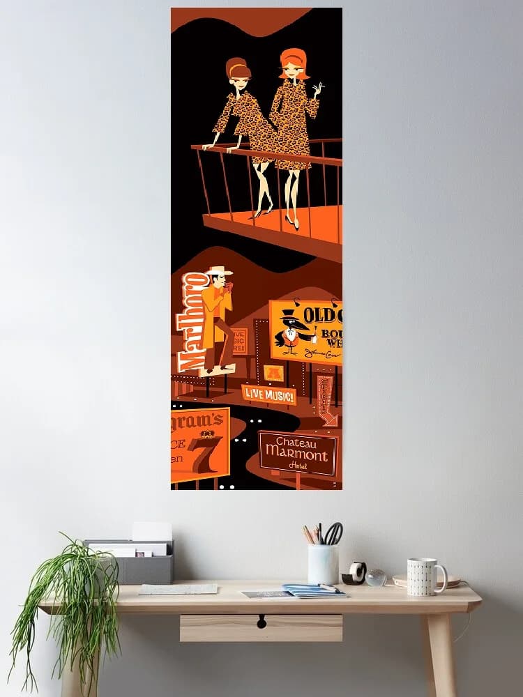 Josh Shag BALCONY ON SUNSET Photo Canvas POSTER ,Home Decor Wall art painting