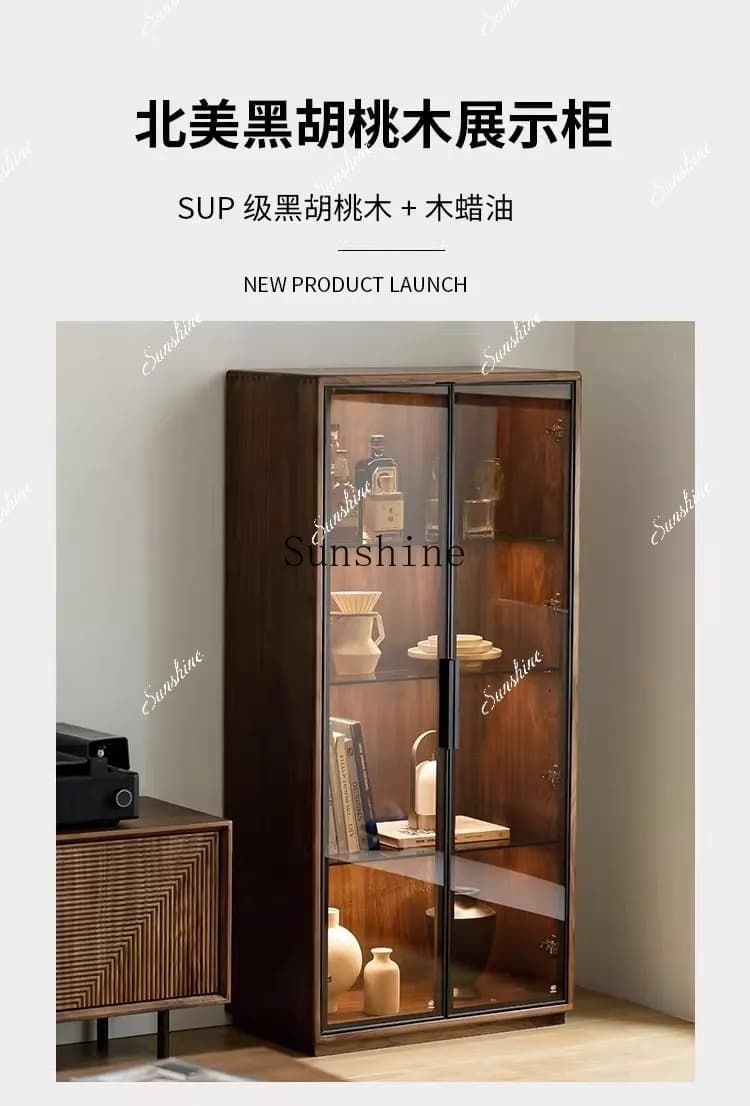 Living room simple bookcase floor-to-ceiling stainless steel side cabinet FT