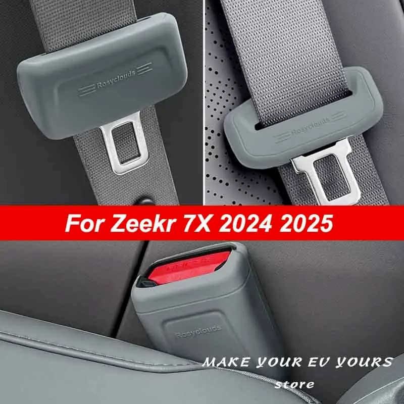 For Zeekr 7X 2024-2026 Car Seat Belt Buckle Clip Protective Case Anti-Scratch Interior Button Case Anti-Noisy Cover Accessories