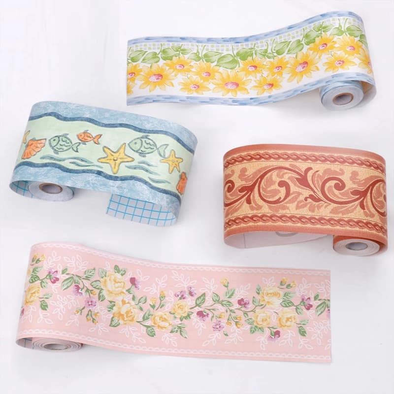 10M Skirting Board Wall Fence Self-adhesive Door Frame Kitchen Bathroom Tile Decoration Edge Banding Waistline PVC Waterproof
