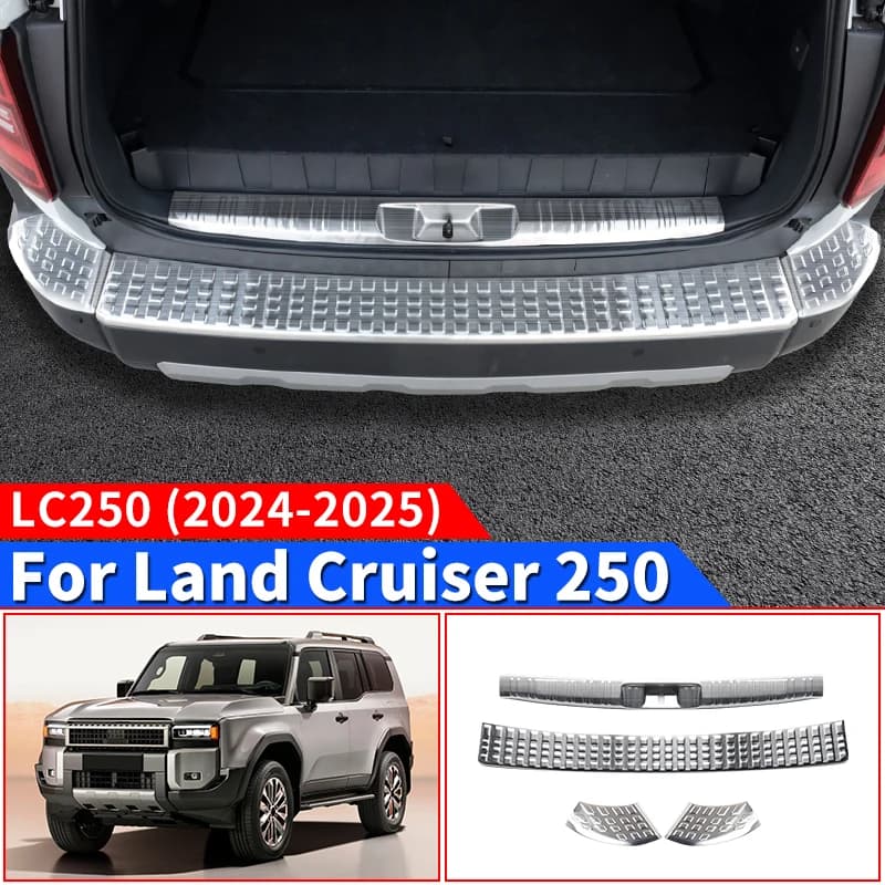 For 2024-2027 Toyota Land Cruiser Prado 250 LC250 Stainless Steel Rear Trunk Sill Protector Inner Outer Anti Scratch Accessories