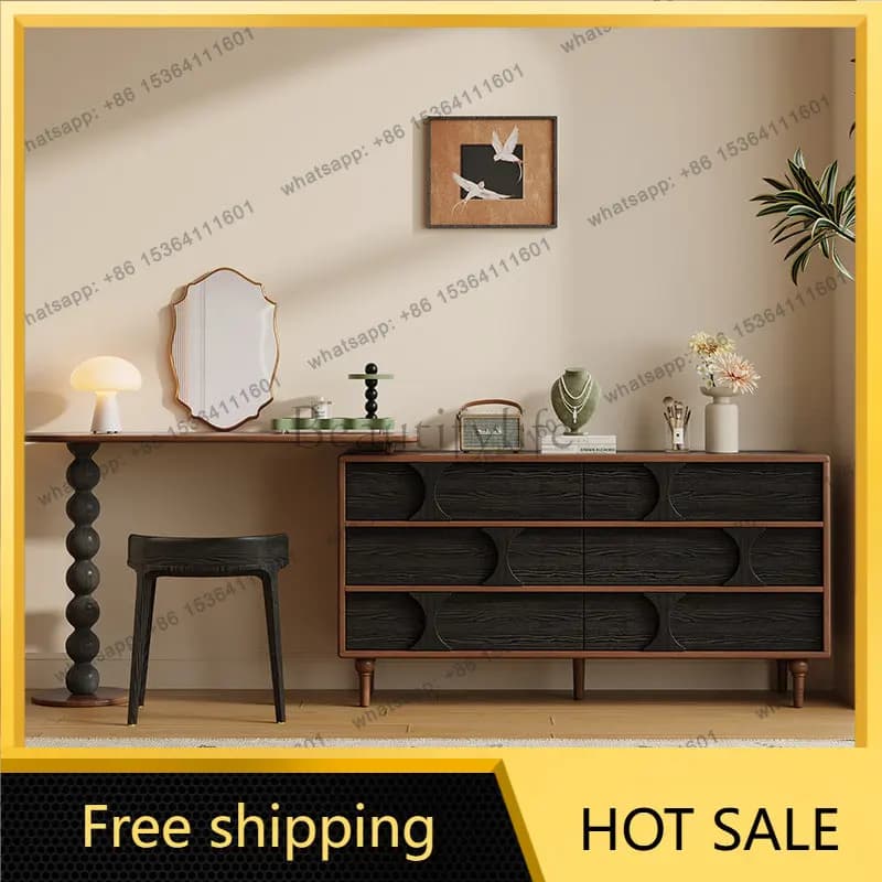 PG round moon medieval dresser chest cabinet integrated bedroom French retro corner makeup table