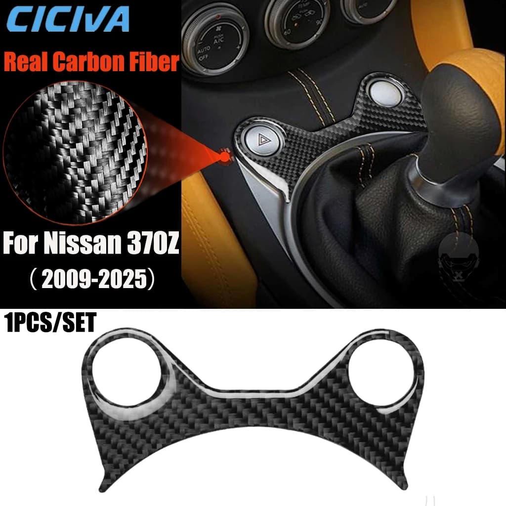 Carbon Fiber Car Accessories Center Gear Shift Surround Modified Interior Trim Cover Soft Sticker For Nissan 370Z Z34 2009-2025