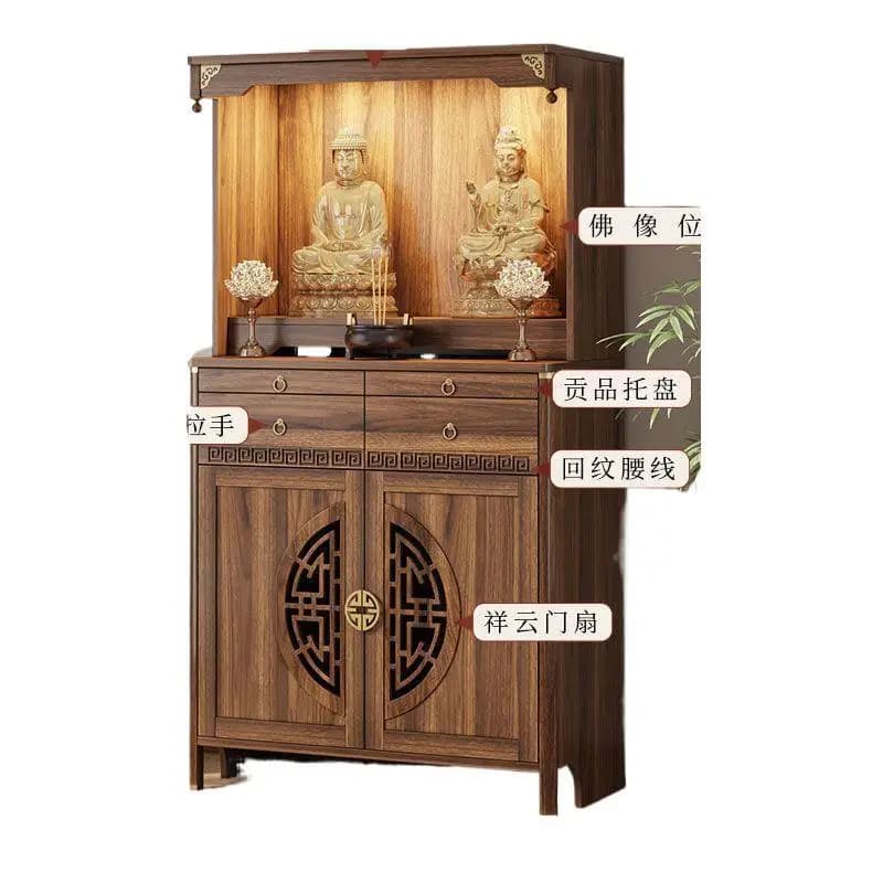YJQ Buddhist cabinet new Chinese solid wood altar cabinet incense table household incense table