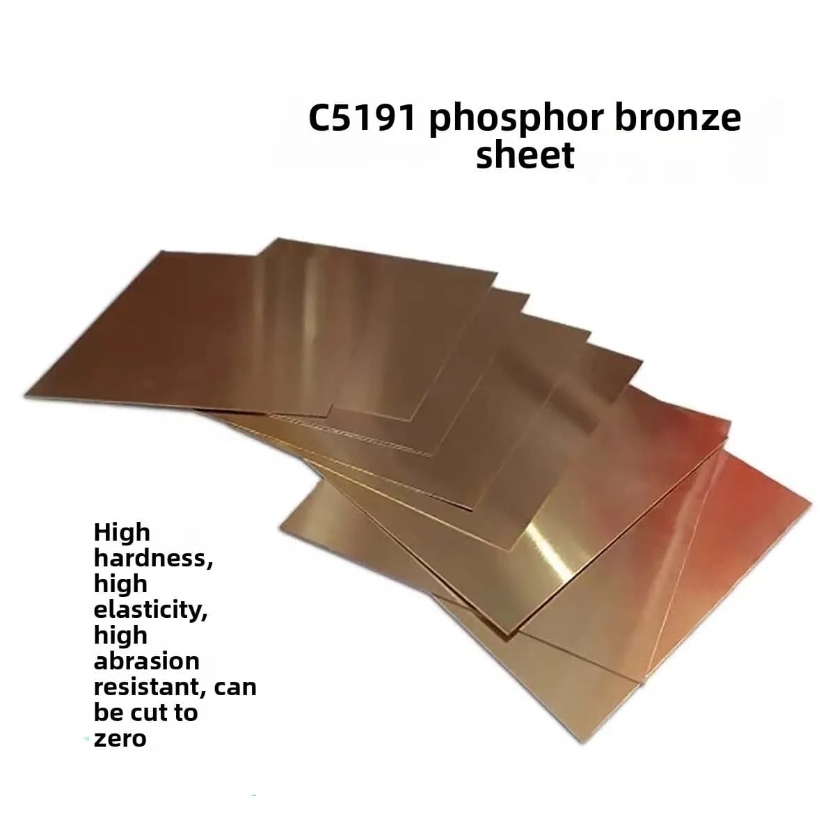 C5191 High Precision Phosphor Bronze Sheet Spring Strip Copper Plate 0.05/0.1/0.2mm Custom Cutting