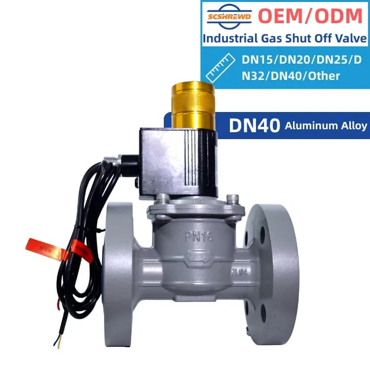 Industrial Explosion Proof DC24V/AC220 EX Aluminum Alloy DN15-DN200 Flange Connection Gas Solenoid Shut Off Valve