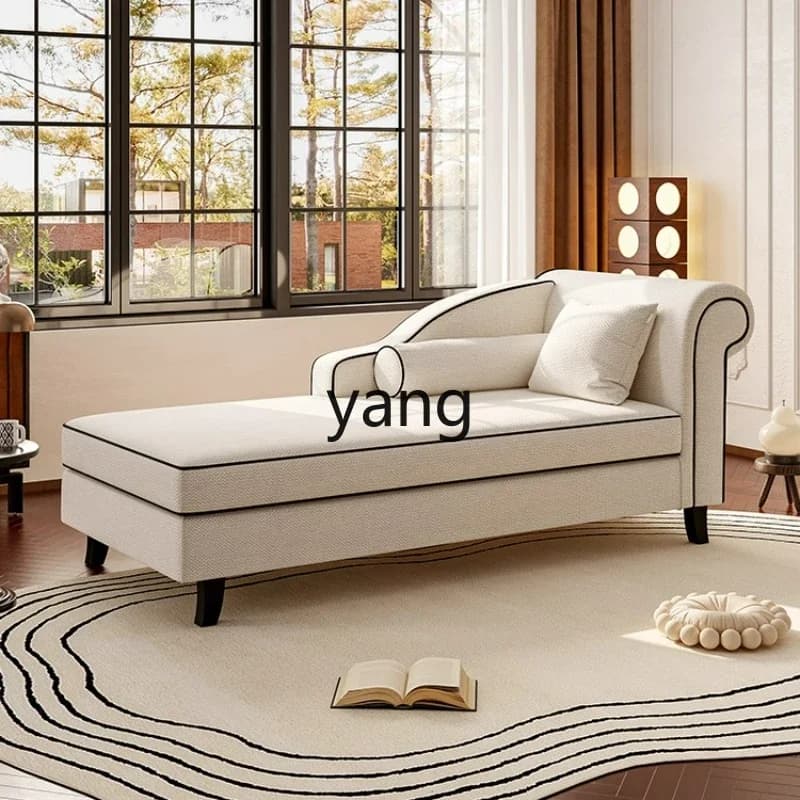 LTT American Retro Style Cotton Linen American Style Chaise Lounge Hotel Homestay Balcony Bedroom Single Chaise Lounge