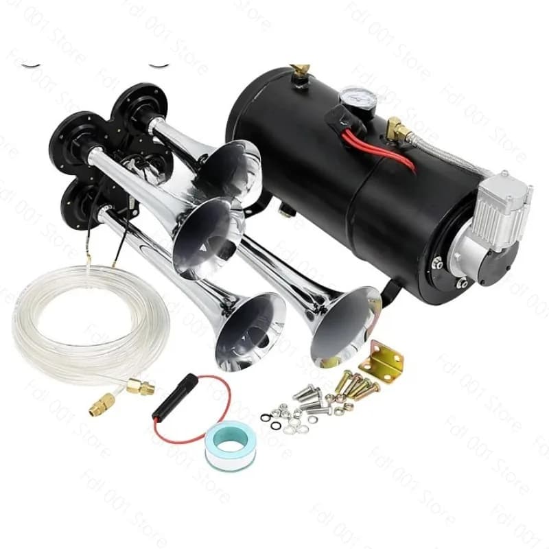 Four-pipe gas horn modified car air pump 12V 150psi 3L/6L gas tank air compressor air compressor