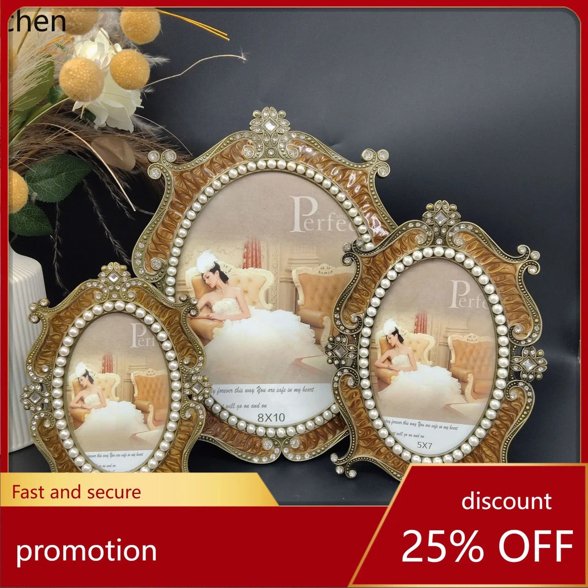 Hxl metal fashion retro metal photo frame lightweight ornament decoration