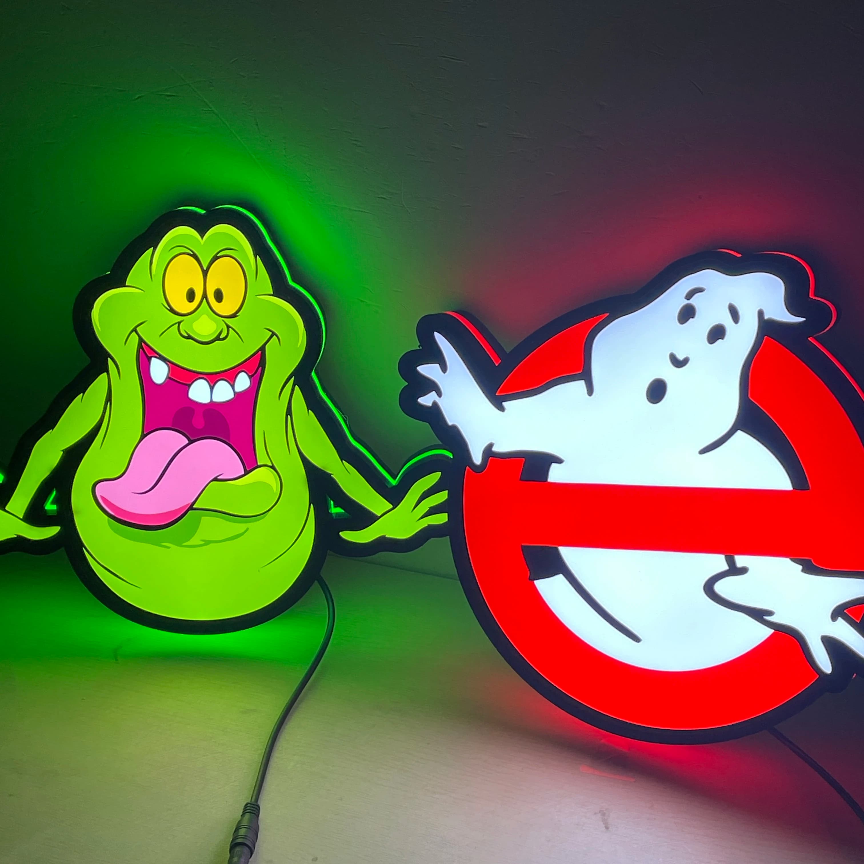 Led Ghostbuster Logo LED 3D Lightbox Geeks Gamer Gift for Teens Gaming Bedroom Decor kids Birthday Wall Hanging Night Light Gift