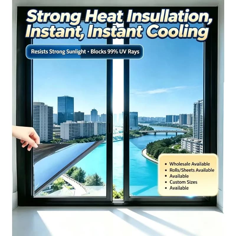 Large-Sized Single-Sided Window Film Insulation Sun Protection Privacy UV Protection for Various Window Types
