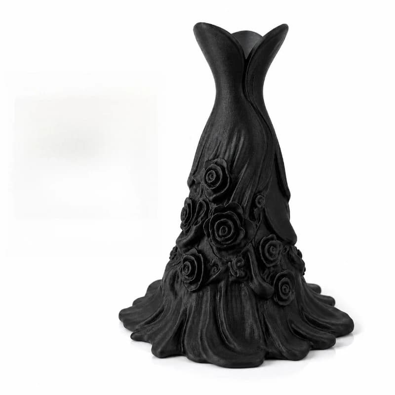 3D Printed Floral Dress Shape Vase – Halloween Theme Creative Decor, Unique Tabletop Ornament & Flower Vase Display