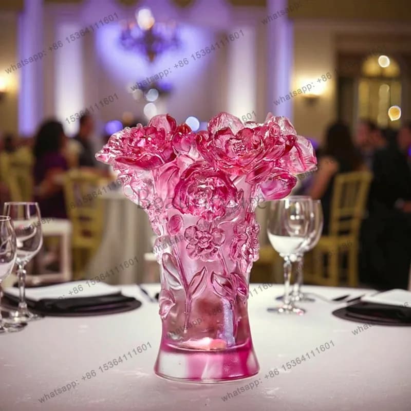 Luxury Artisan Crystal Vase Modern Home Decor Wedding Gifts