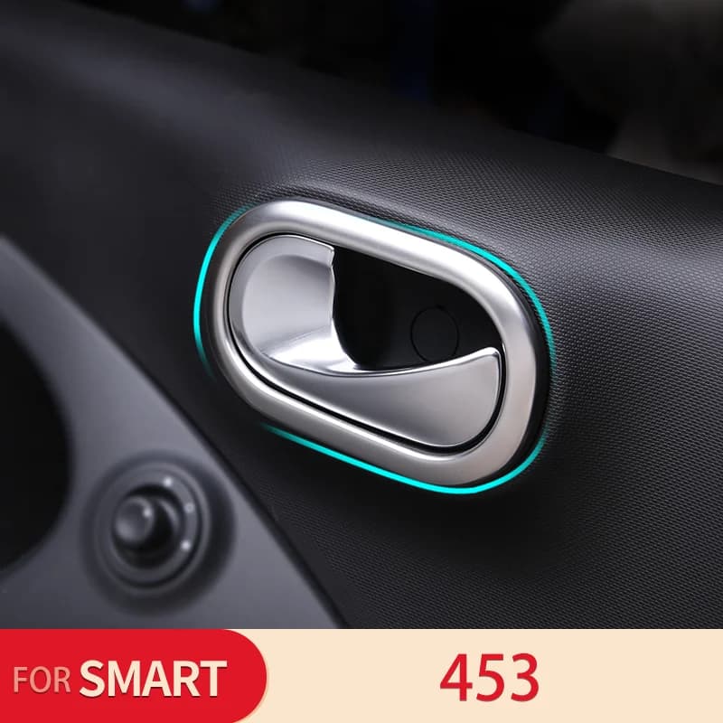 Car Inner Door Handle Bowl Decorative Frame For Smart 453 Fortwo Forfour Interior Strip  Modification Accessories