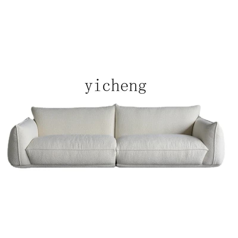 Zc Minimalist Cream Style Sofa Modern Living Room Small Apartment Straight Row Fabric Sofa