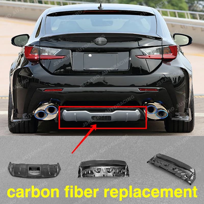 For Lexus 14-18 RC F USC10 Carbon Fiber Rear Center Diffuser Spoiler Bodykit