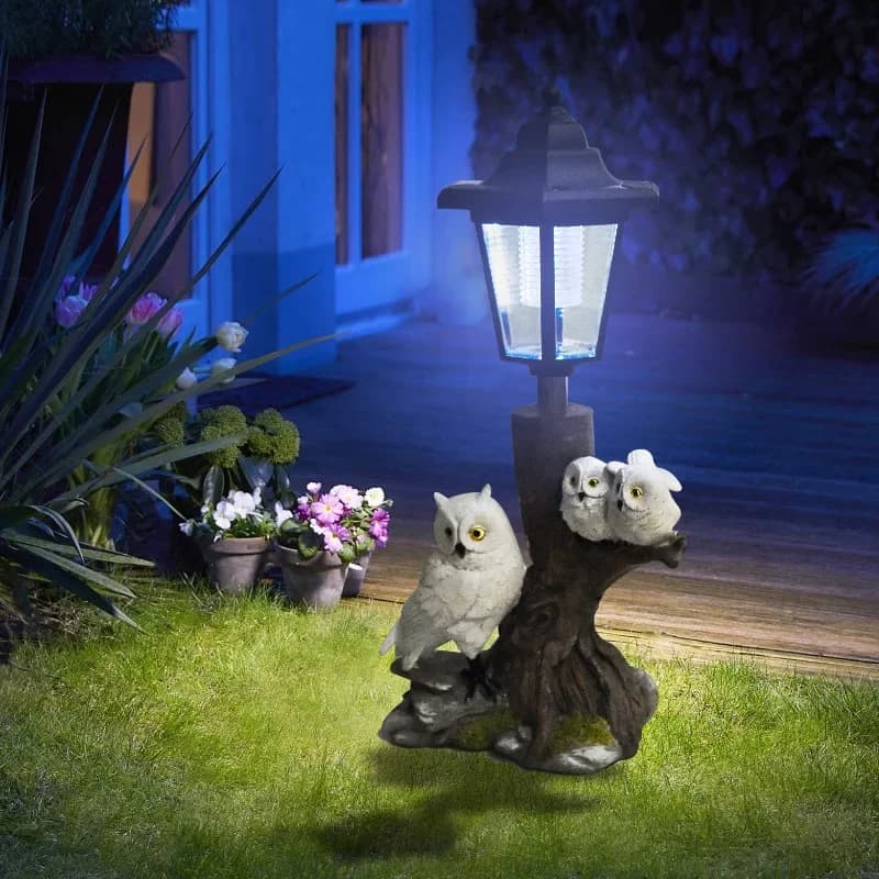 Solar Owl Ornament Outdoor Garden Landscape Decoration Garden Lawn Garden Light Resin Crafts