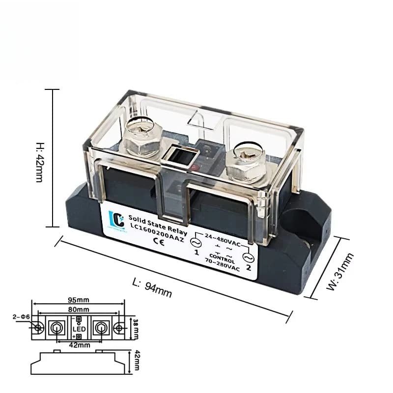 2026 Medium Small Size Industrial DC to AC Heavy High Power SSR 200A 300A 400A Solid State Relay