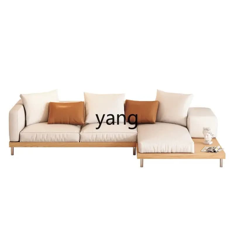 LHH， log sofa three-person straight corner simple removable and washable suspended large board sofa