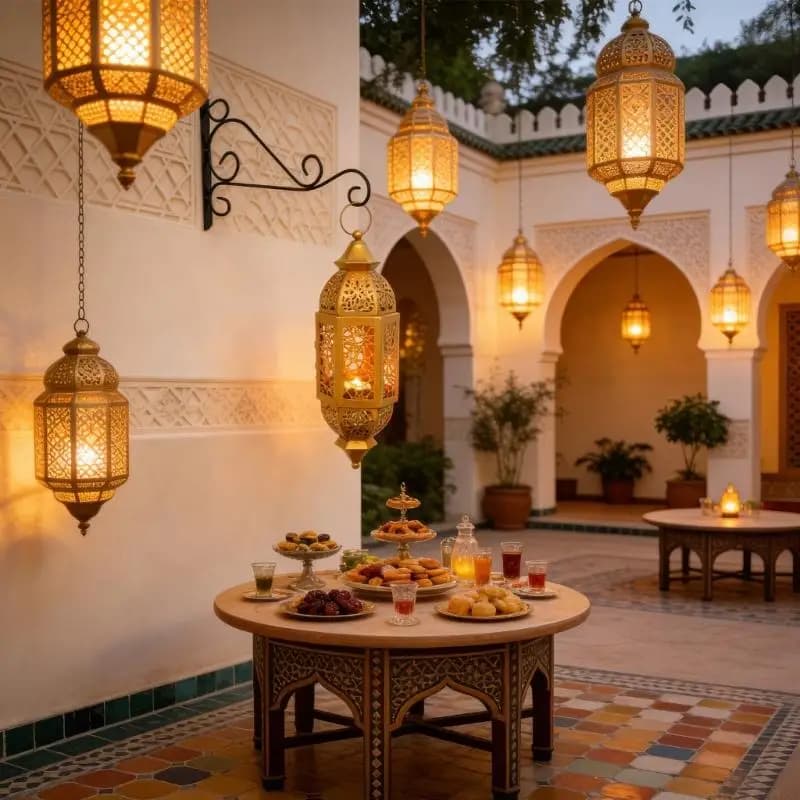 Romantics Moroccans Wrought Iron Holders Lantern with Cutout Design for Hanging Eid Ramadans Decorations Gift