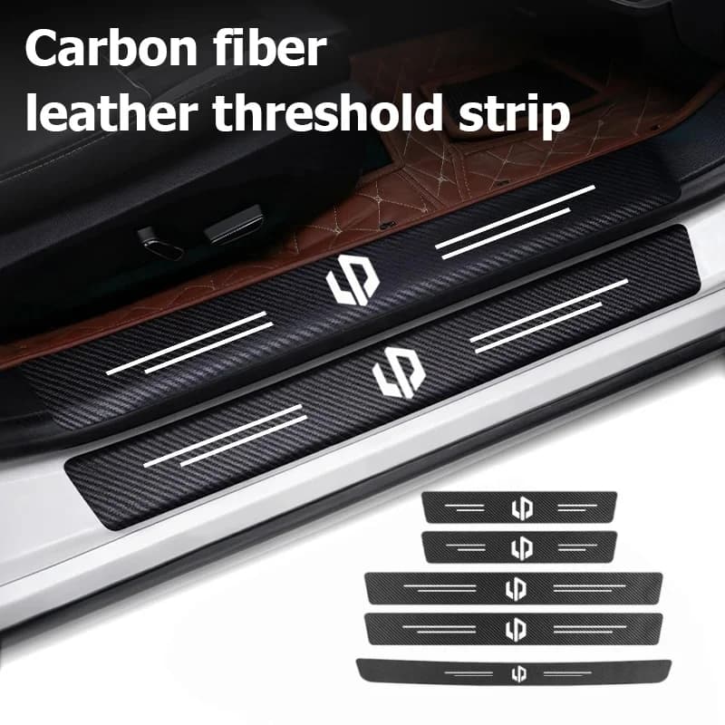 Car Door Sill Protector Door Entry Guard Welcome Pedal Protector Carbon Fiber For Leapmotor C10 C11 T03 B10 C16 Lafa5 B03X